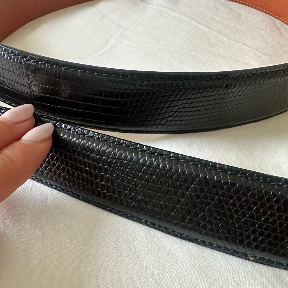 Coach mens leather belt size 38 genuine lizard leather - Picture 3 of 8